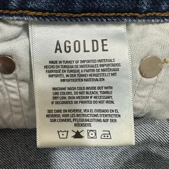 Agolde‎ Jamie Jeans Womens Size 23 Button Fly Distressed Raw Hems Organic Cotton - Picture 7 of 9